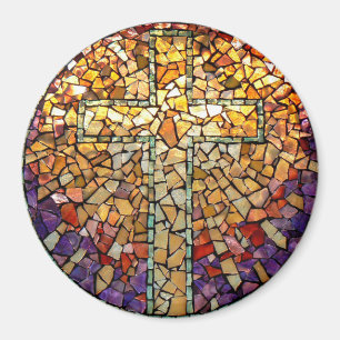 Stained Glass Mosaic Magnet "Cross"