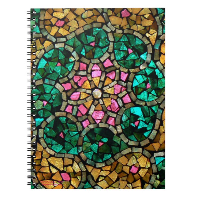 Stained Glass Mosaic Notebook "Pearl Star" (Front)