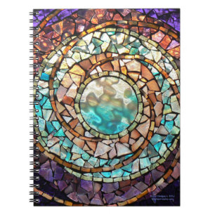 Stained Glass Mosaic Notebook "Water Planet"