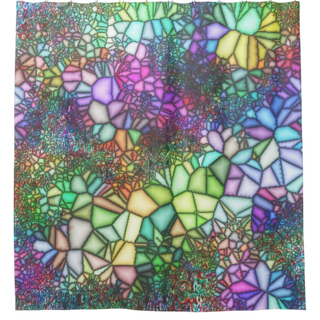 Stained Glass Mosaic Shower Curtain (Front)