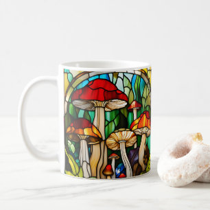 Stained Glass Mushroom Art Coffee Mug