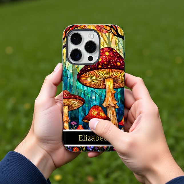 Stained Glass Mushroom Forest Case-Mate iPhone Case (Creator Uploaded)