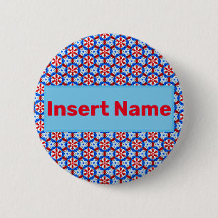Stained Glass Name Tag Pin Button