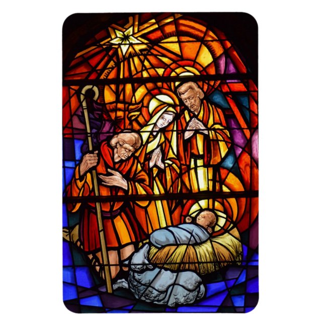 Stained Glass Nativity Christmas Magnet (Vertical)