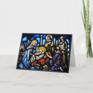 Stained Glass Nativity Holiday Card