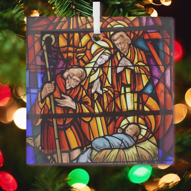 Stained Glass Nativity Image Baby Jesus Tree Decoration (Creator Uploaded)