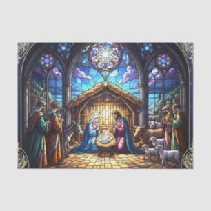 Stained Glass Nativity Scene 2 Tissue Paper