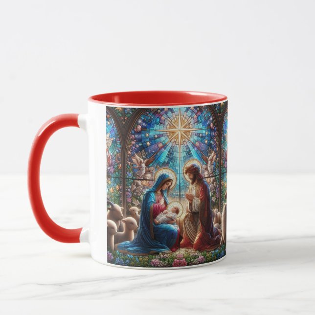 Stained Glass Nativity Scene Mug (Left)