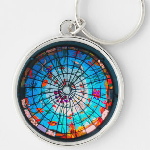 Stained glass ocean key ring