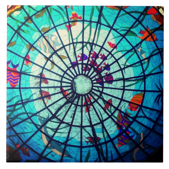 Stained glass ocean tile (Front)