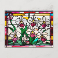 Stained Glass Orchid Flowers