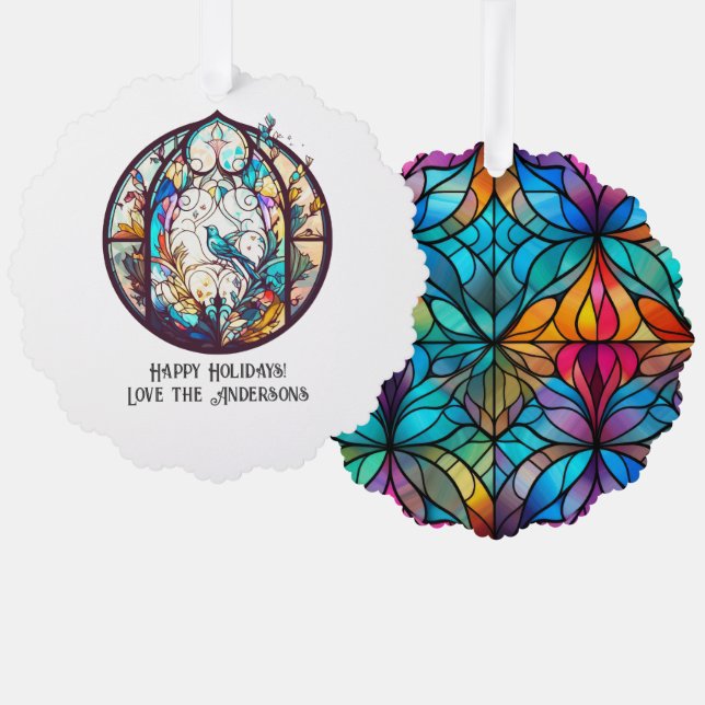 Stained Glass Ornament Christmas Keepsake (Front/Back)