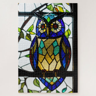 Stained Glass Owl Jigsaw Puzzle