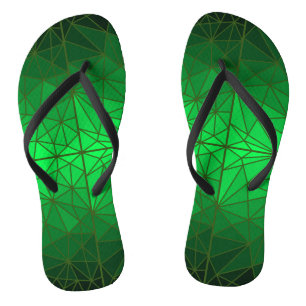 Stained glass pattern 01.Green.DGreen Line BG Flip Flops