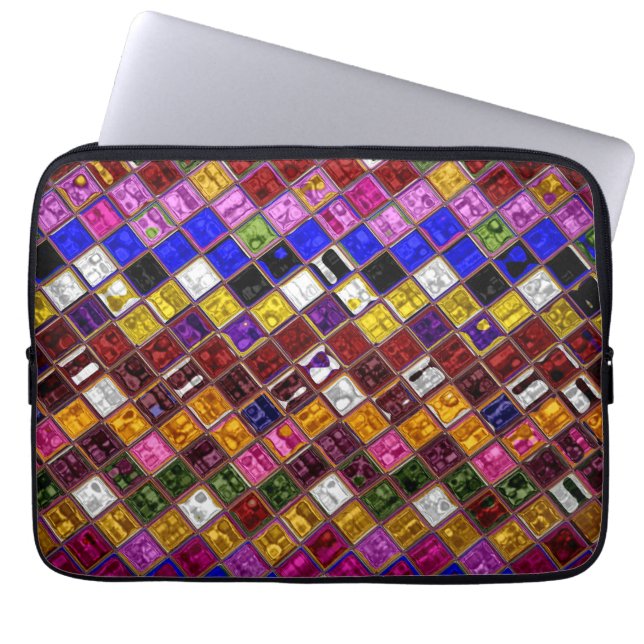 Stained Glass Pattern #11 Laptop Sleeve (Front)