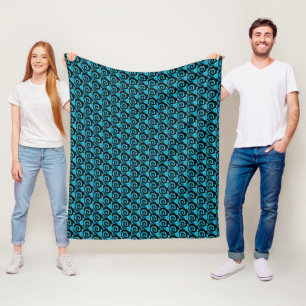 Stained Glass Peacock Feathers Fleece Blanket