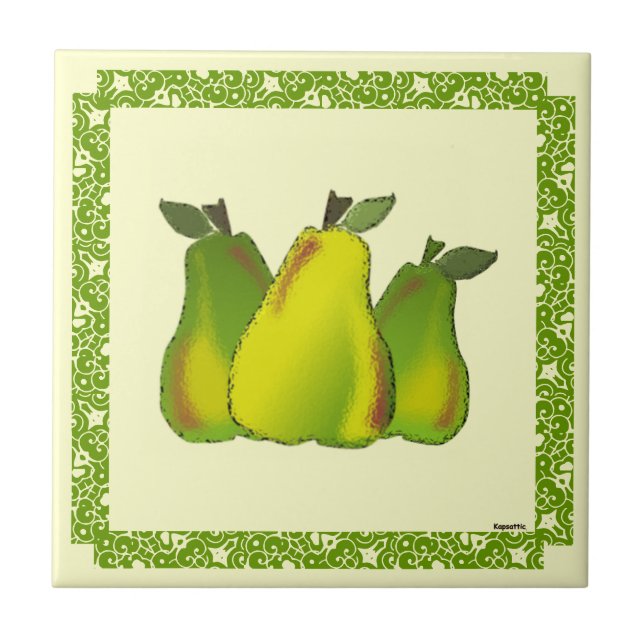 Stained Glass Pears Tile (Front)