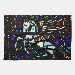 Stained Glass Pegasus Tea Towel