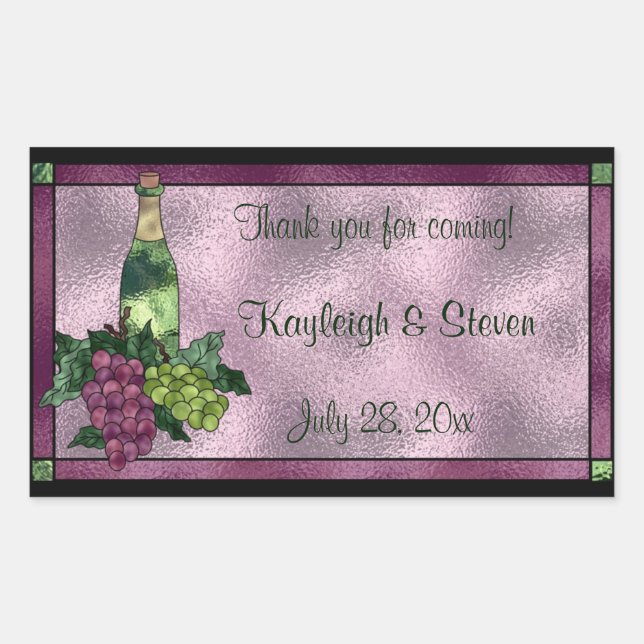 Stained Glass Personalised Rectangular Sticker (Front)