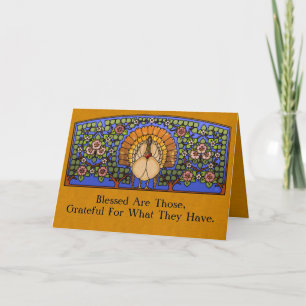 Stained Glass (Personalised Thanksgiving Card) Holiday Card