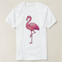Stained Glass Pink Flamingo Faux Mosaic