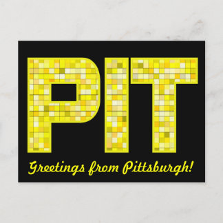 Stained Glass PIT Black and Gold Postcard