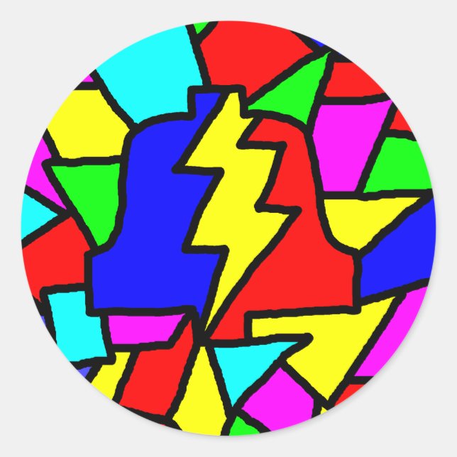 Stained Glass PLA Classic Round Sticker (Front)