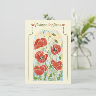 Stained Glass Poppies Invitation