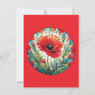 Stained Glass Poppy Postcard