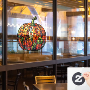 Stained Glass Pumpkin Window Cling