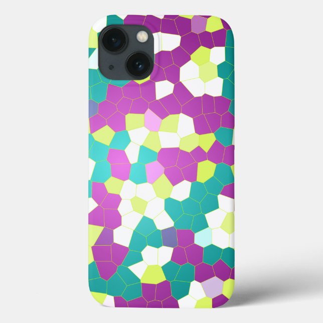 Stained glass Purple Lime Teal Mosaic Abstract Case-Mate iPhone Case (Back)