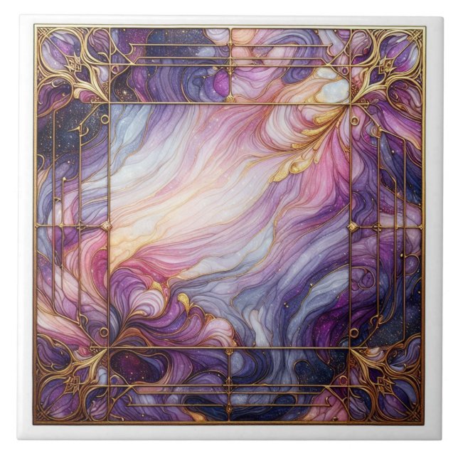 Stained glass purple tile (Front)