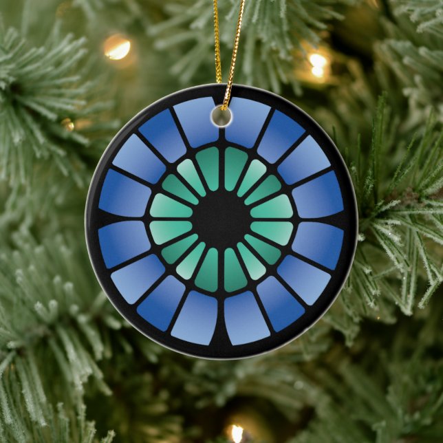 Stained Glass (Radial - Midnight) Ceramic Tree Decoration (Tree)