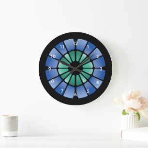 Stained Glass (Radial - Midnight) Large Clock