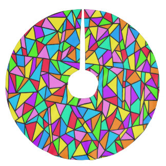 Stained Glass Rainbow Brushed Polyester Tree Skirt