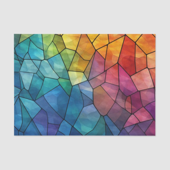 Stained Glass Rainbow Decoupage Tissue Paper (Front)
