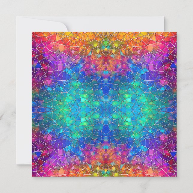 Stained Glass Rainbow Pattern Invitation (Front)