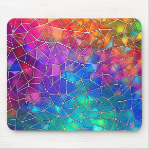 Stained Glass Rainbow Pattern Mouse Mat