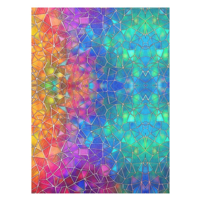 Stained Glass Rainbow Pattern Tablecloth (Front)