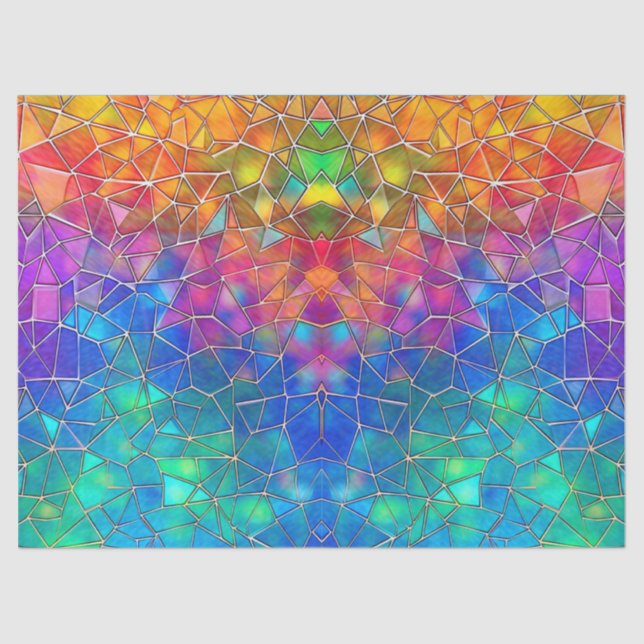 Stained Glass Rainbow Pattern Tissue Paper (Front)