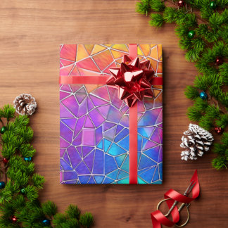 Stained Glass Rainbow Pattern Wrapping Paper