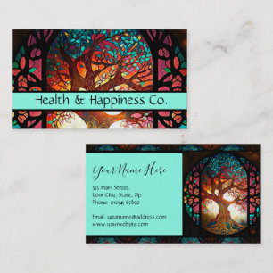 Stained Glass Rainbow Tree Health Business Card