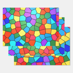Stained Glass Rainbow  Wrapping Paper Sheet