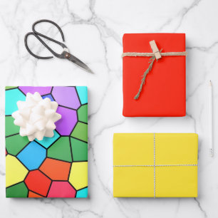 Stained Glass Rainbow Wrapping Paper Sheets