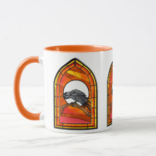 Stained Glass Raven Mug