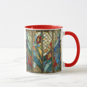Stained Glass Red Chief Poppies at Sunrise Mug