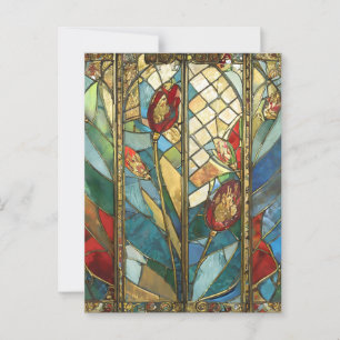 Stained Glass Red Chief Poppies at Sunrise Postcard