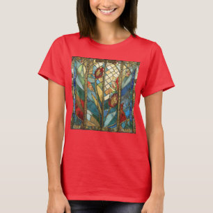 Stained Glass Red Chief Poppies at Sunrise T-Shirt