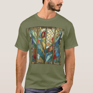 Stained Glass Red Chief Poppies at Sunrise T-Shirt