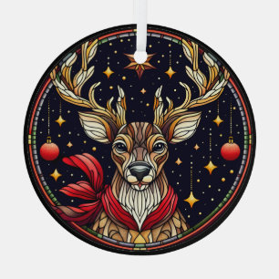Stained Glass Reindeer, Stars and Ornaments